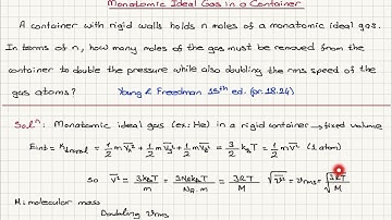 Monatomic Ideal Gas in a Container