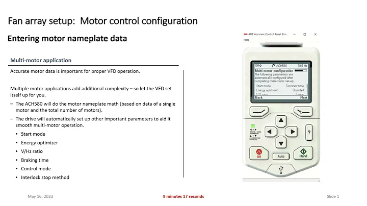 Video Multiple Motor Fan array setup on an ABB ACH580 Variable Frequency Drive