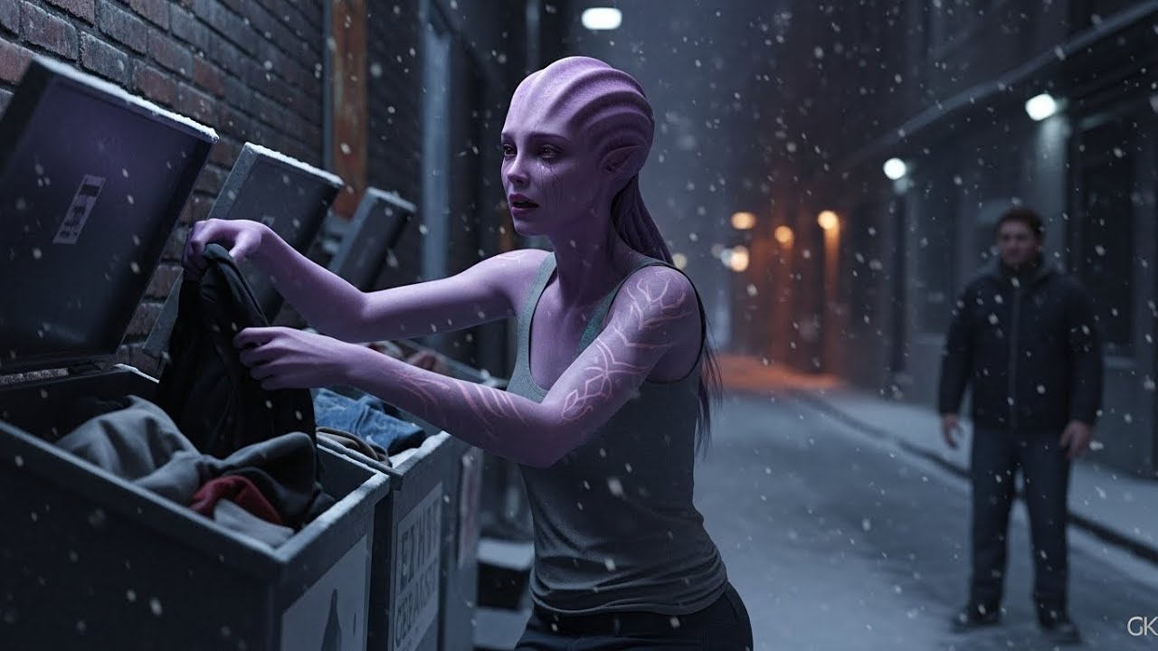 Tiró ropa vieja… y encontró a una alienígena temblando.