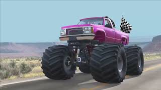 Flatbed Trailer Cars Transportation with Truck - Pipe vs Car - BeamNG.Drive