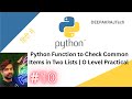 Python Function to Check Common Items in Two Lists | DEEPAKRAJTech