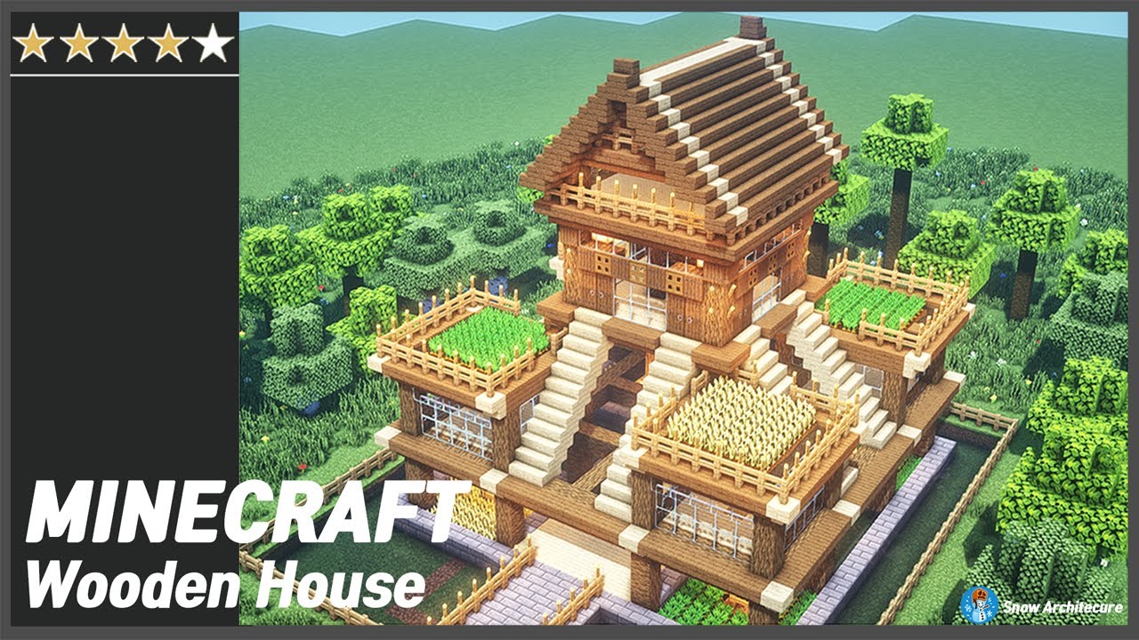 Minecraft : Ultimate Large Wooden House l How to Build in Survival(##14 ...