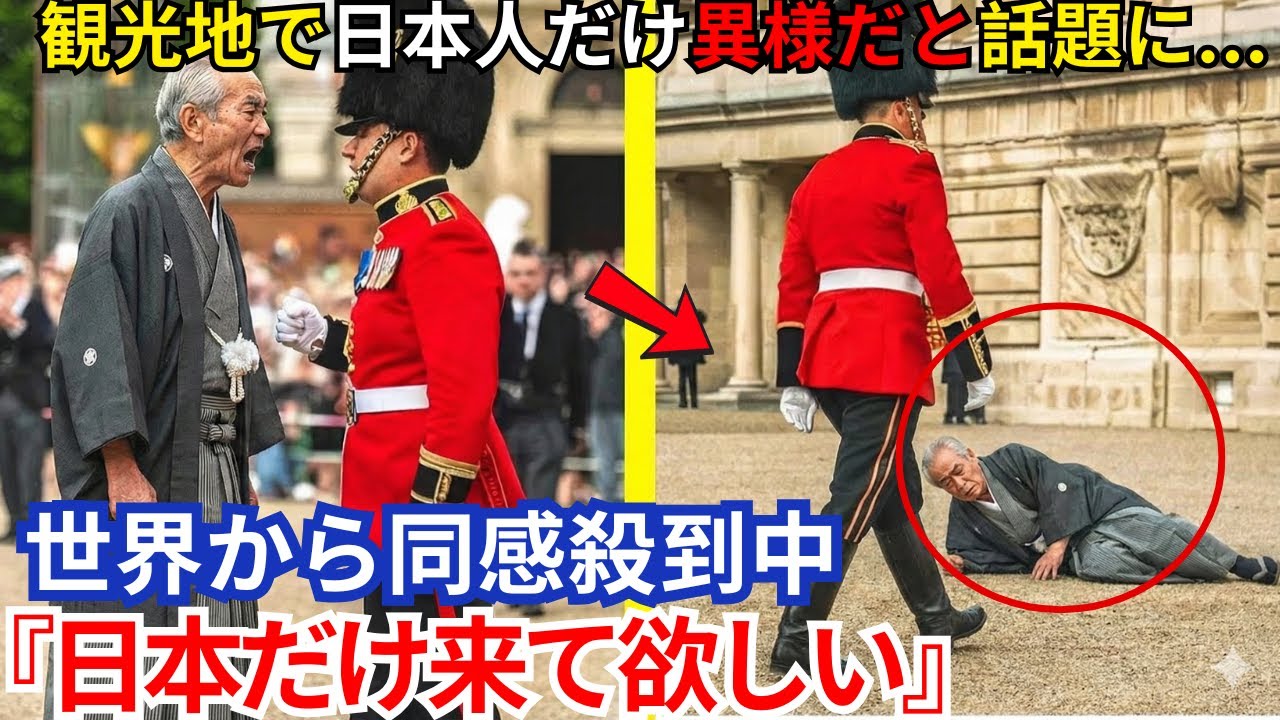 【海外の反応】「俺たちを無視するな！」近衛兵を挑発する観光客。しかし、静かに頭を下げた日本人にだけ兵士が見せた“別格の対応”に、現場は静まり返った…。