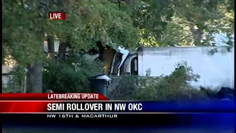 Crews respond to semi crash in NW OKC