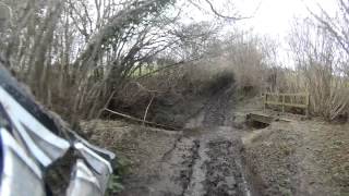 Fording the River Divelish at Fifehead St. Quintin in Dorset