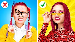 🙀 EXTREME RICH VS POOR MAKEOVER 💝 Funny School Life and Hacks by 123 GO! GLOBAL