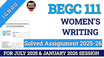 Begc 111 Solved Assignment 2025-26 // Women