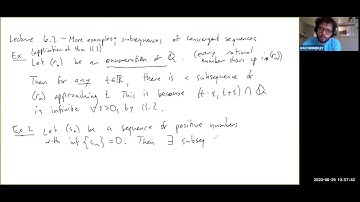 Lecture 6.2 - More examples; Subsequences of Convergent Sequences