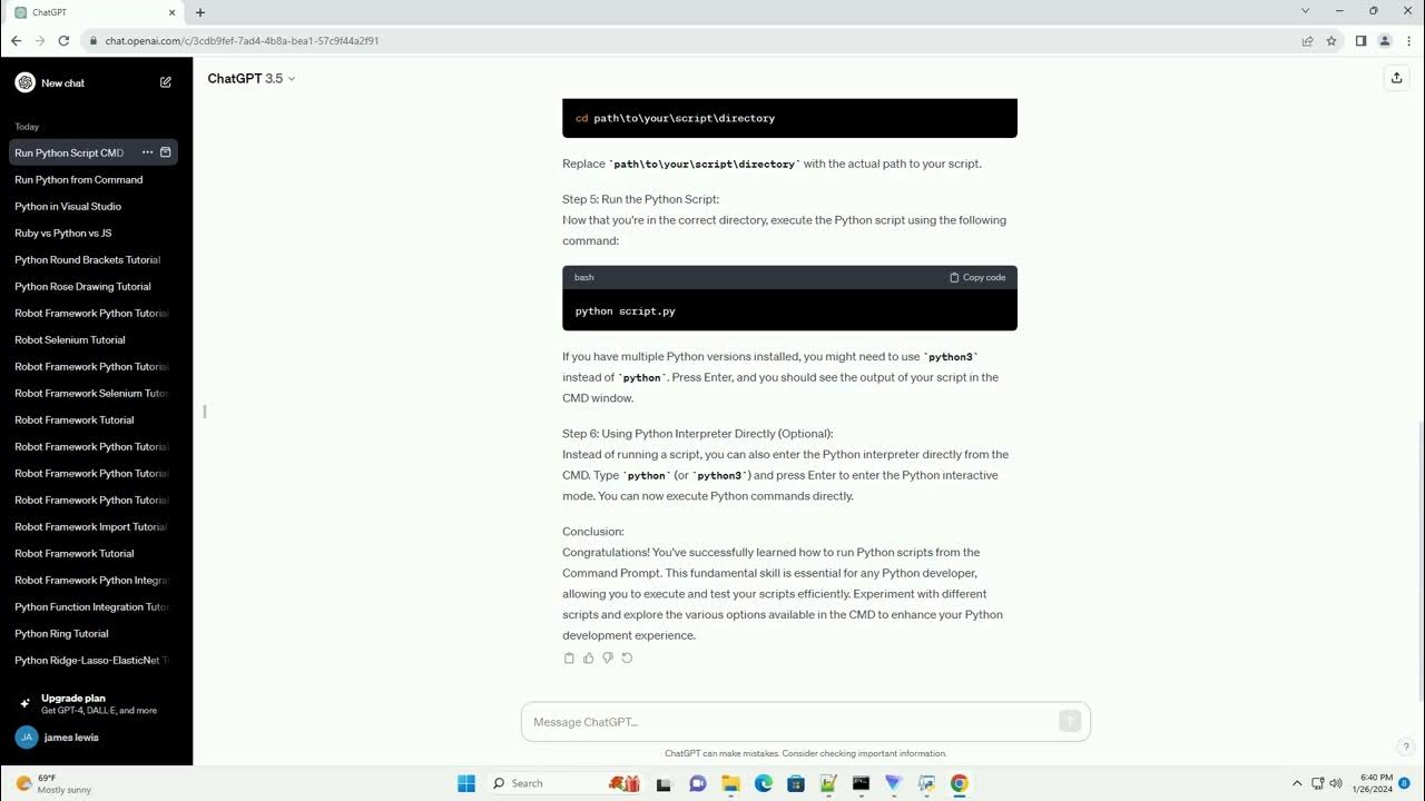 run python script from cmd - YouTube