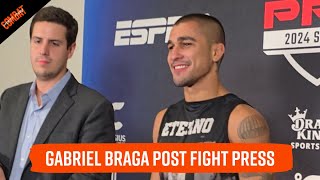 Gabriel Braga Post Fight Press | @PFLMMA 3 2024 Regular Season