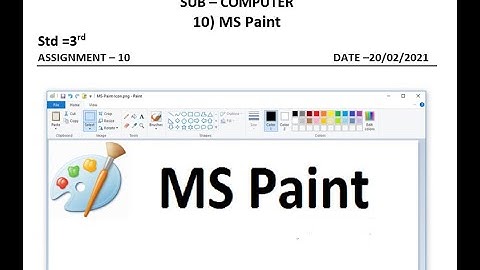 Std 3rd  Computer - Lesson no.10 MS Paint
