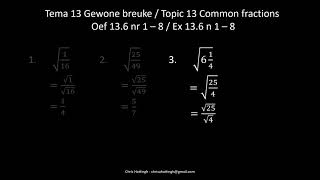 Square roots and cube roots of common fractions