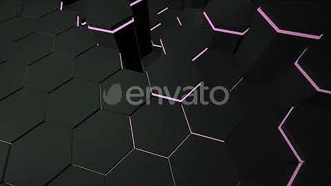 Motion dark black and purple hex grid background, abstract background | Motion Graphics - Envato...