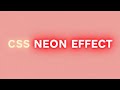 CSS Neon Text Effect ⚡Glowing Text Animation with Pure CSS ✨#css #csseffects #frontend #webdesign