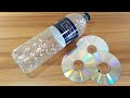 WASTE CD DISC & PLASTIC BOTTLE REUSE IDEA FOR HOME DECORATION | BEST OUT OF WASTE