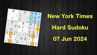 New York Times Hard Sudoku 07 Jun 2024 - Sudoku From Zero To Hero