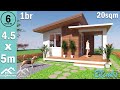 1BEDROOM SMALL HOUSE DESIGN | 20sqm (4.5 X 5m) | SIMPLE HOUSE DESIGN