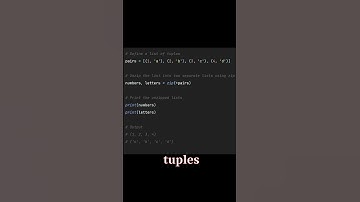 Unzip a list of tuples in Python with ease using the zip function #python #pythontricks  #coding