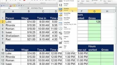 Office 2010 Class #31: Excel Time Number Format & Payroll Time Sheet Calculations