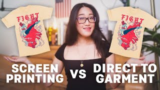 Print On Demand DTG vs Screen Printing T-shirt Print Quality Review l Make Money As An Artist