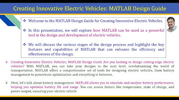 Creating Innovative Electric Vehicles MATLAB Design Guide