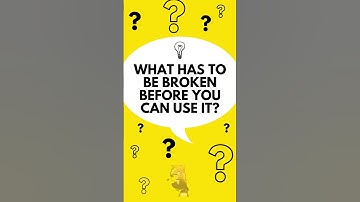 What has to be broken before you can use it? (The Answer Will Surprise You!) #quiz #braintrippin