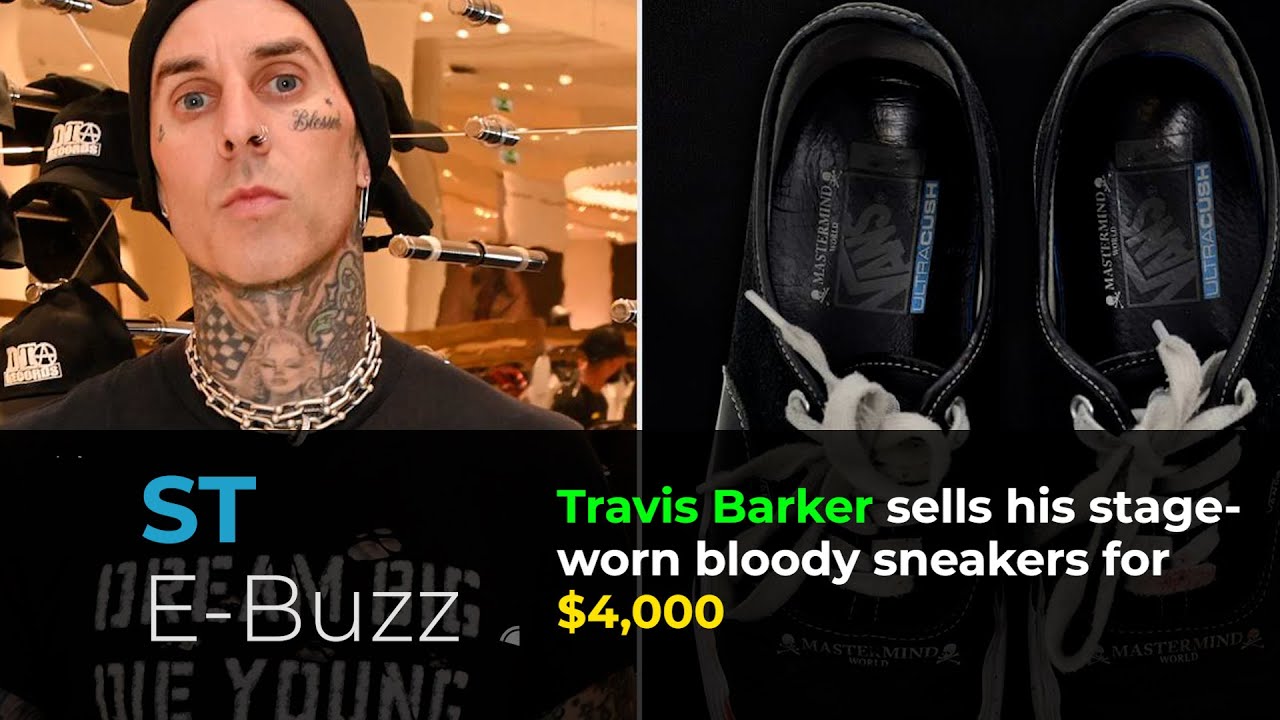 Travis Barker sells his stage-worn bloody sneakers for $4,000 