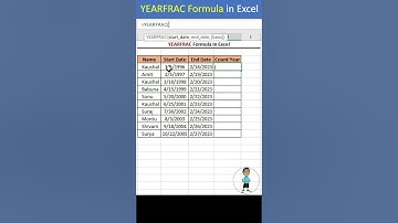 YEARFRAC Formula Excel #excel #exceltips #exceltutorial #msexcel #microsoftexcel #msexcelfullcourse