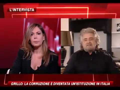 Intervista Beppe Grillo sky tg 24 Maria Latella pa...