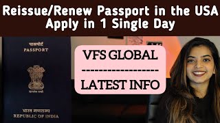 Renewal/Reissuance of Indian Passport in USA | VFS GLOBAL | Latest Information