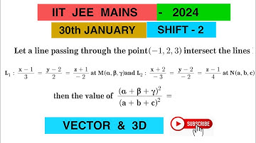 Let a line passing through point (-1,2,3) intersection lines L1: x-1/3= y-2/2=z+1/-2 at M(p,q,r) and