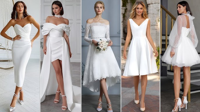 15 Vestidos blancos para tu boda por el civil  Vestidos blancos, Vestidos  cortos boda, Vestidos de novia