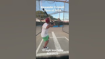 Alexander Drake Criswell 13 year old Class of 2028 vs. Iron Mike pitching machine at 70 mph.