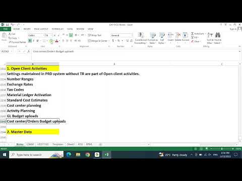 FICO CUTOVER ACTIVITIES