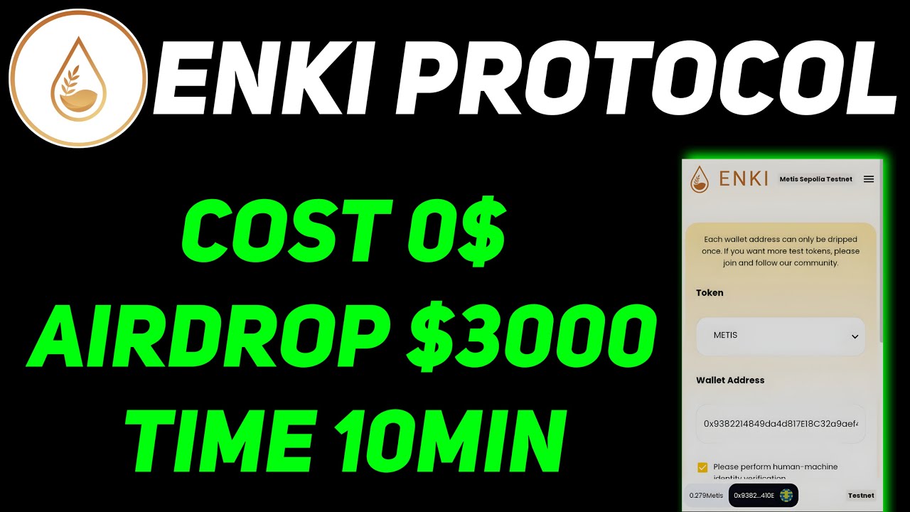 ENKI Protocol Testnet Airdrop Guide Step By Step | ENKI Protocol Faucets | ENKI Protocol Quests