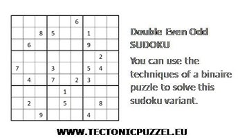 Double Even Odd Sudoku - Be the first to put your solution under this video!
