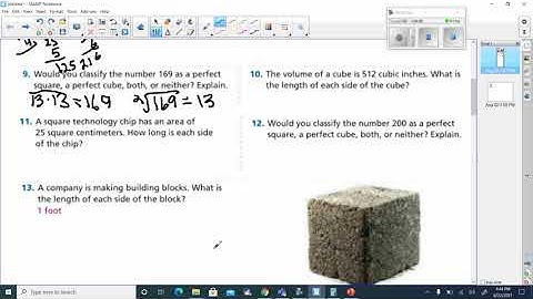 Adv 7th grade hw video for lesson 1 4; Evaluate square root and cube root