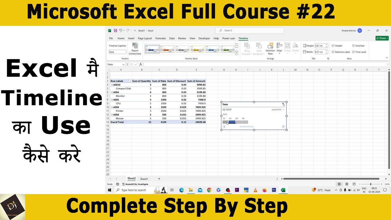 How To Create Timeline In Excel In Hindi Pivot Table Timeline How To Create Timeline In Excel In Hindi Pivot Table Timeline