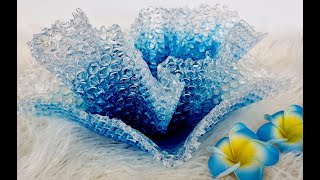 #980 Part Two - Beautiful Free Form Resin Bowl Sculpture Using Bubble Wrap