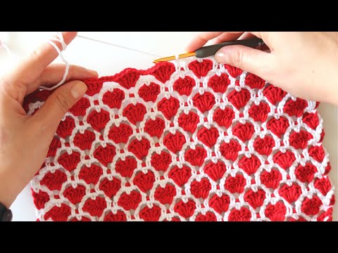 Crochet Cute Hearts Stitch / Easy Tutorial