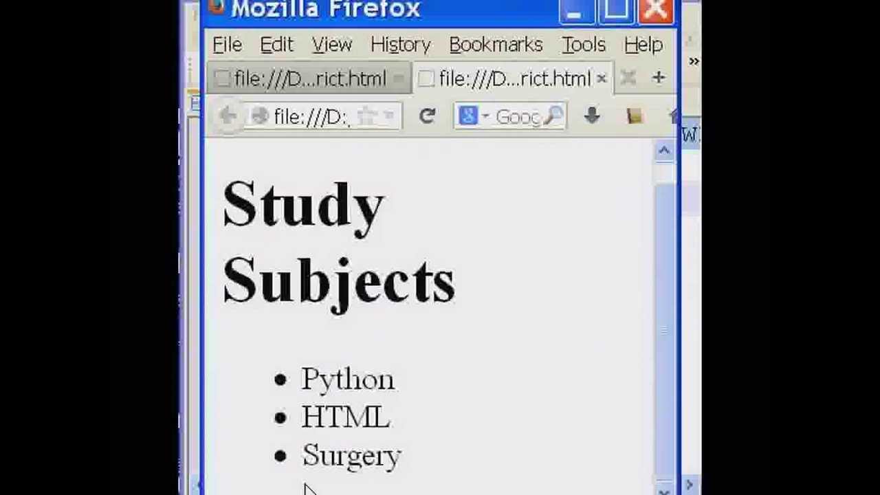HTML Ul Ol Li Tags YouTube
