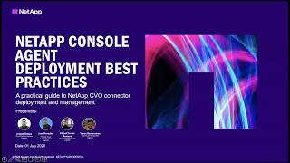 NetApp CVO Connector Deployment and Management