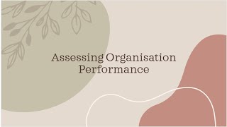 Assessing Organisation Performance