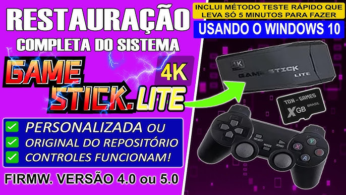 IMAGEM PERSONALIZADA + CARTÃO 64GB PARA GAME STICK 4K LITE - Retro Game do  Jr