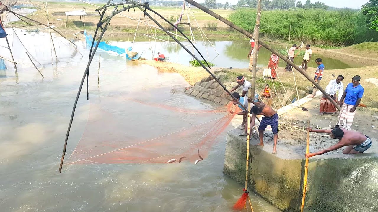 Wow what a wonderful fishing scene in a rural style wonderful fishing scene in a water stream.