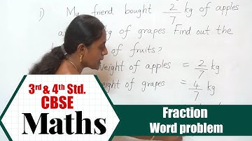 3rd & 4th STD Maths | Fraction | Word problem, Equivalent or Not Equivalent | CBSE Syllabus