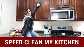 CLEAN WITH ME // SPEED CLEAN MY KITCHEN