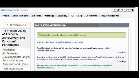 GO IEP GAA Participation Decision