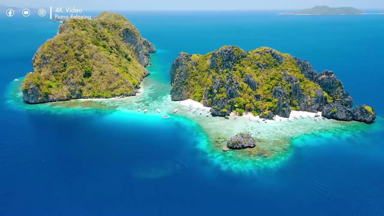 FLYING OVER PALAWAN (4K UHD) - Relaxing Music Along With Beautiful Nature Videos - 4K Video Utral HD