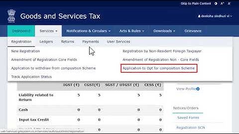 Procedure to Opt for Composition Scheme on GST Portal